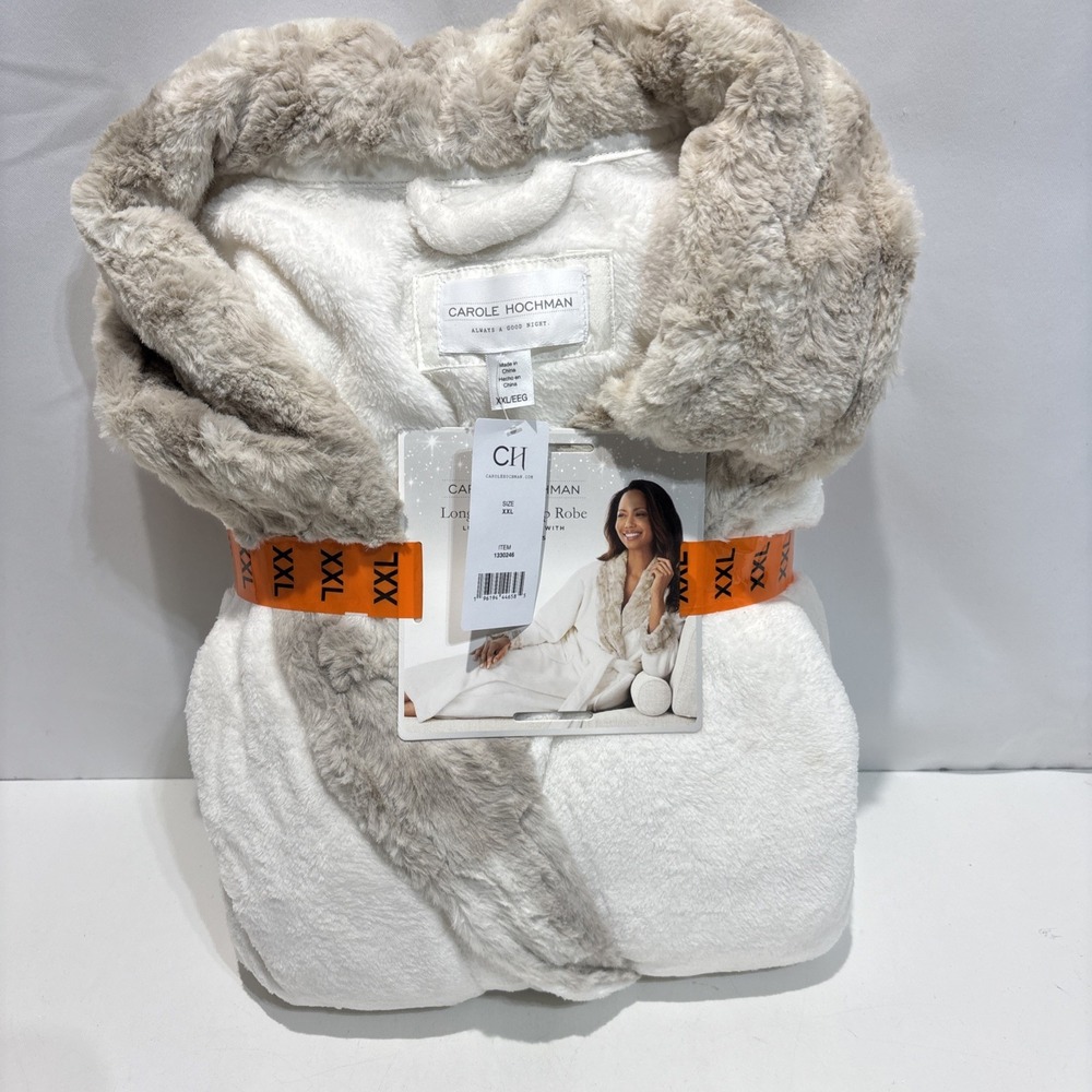 Carole Hochman Ladies' Plush Robe (Cream, XXL) 1330246